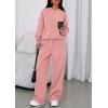 imagePRETTYGARDEN Womens Sweatsuits 2 Piece Set 2025 Casual Winter Long Sleeve Hoodie Loose Wide Leg Sweatpants Fall TracksuitPink