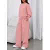 imagePRETTYGARDEN Womens Sweatsuits 2 Piece Set 2025 Casual Winter Long Sleeve Hoodie Loose Wide Leg Sweatpants Fall TracksuitPink