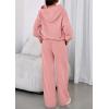 imagePRETTYGARDEN Womens Sweatsuits 2 Piece Set 2025 Casual Winter Long Sleeve Hoodie Loose Wide Leg Sweatpants Fall TracksuitPink