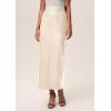 imagePRETTYGARDEN Long Skirts for Women 2025 Fall Fashion Clothing Faux Leather High Waist Dressy Casual Slit Pencil Maxi SkirtBeige