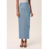 imagePRETTYGARDEN Long Skirts for Women 2025 Fall Fashion Clothing Faux Leather High Waist Dressy Casual Slit Pencil Maxi SkirtDusty Blue