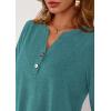imagePRETTYGARDEN Long Sleeve Shirts for Women 2025 Fall Fashion Clothing Henley Tops Trendy Dressy Casual Blouses Work OutfitsBlue Green