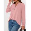 imagePRETTYGARDEN Long Sleeve Shirts for Women 2025 Fall Fashion Clothing Henley Tops Trendy Dressy Casual Blouses Work OutfitsCoral Pink