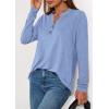 imagePRETTYGARDEN Long Sleeve Shirts for Women 2025 Fall Fashion Clothing Henley Tops Trendy Dressy Casual Blouses Work OutfitsLight Blue