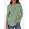 imagePRETTYGARDEN Long Sleeve Shirts for Women 2025 Fall Fashion Clothing Henley Tops Trendy Dressy Casual Blouses Work OutfitsLight Green