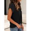 imagePRETTYGARDEN Summer Tops for Women 2026 Short Sleeve Crew Neck Pleated T Shirts Dressy Casual Blouses Spring Fashion ClothesBlack