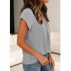imagePRETTYGARDEN Summer Tops for Women 2026 Short Sleeve Crew Neck Pleated T Shirts Dressy Casual Blouses Spring Fashion ClothesGrey