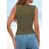 imagePRETTYGARDEN Tank Top for Women 2026 Summer Casual Sleeveless Ribbed Slim Fitted Basic Tee Shirts Spring Fashion Y2k ClothesArmy Green