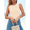 imagePRETTYGARDEN Tank Top for Women 2026 Summer Casual Sleeveless Ribbed Slim Fitted Basic Tee Shirts Spring Fashion Y2k ClothesBeige