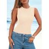 imagePRETTYGARDEN Tank Top for Women 2026 Summer Casual Sleeveless Ribbed Slim Fitted Basic Tee Shirts Spring Fashion Y2k ClothesBeige
