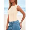 imagePRETTYGARDEN Tank Top for Women 2026 Summer Casual Sleeveless Ribbed Slim Fitted Basic Tee Shirts Spring Fashion Y2k ClothesBeige