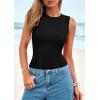 imagePRETTYGARDEN Tank Top for Women 2026 Summer Casual Sleeveless Ribbed Slim Fitted Basic Tee Shirts Spring Fashion Y2k ClothesBlack