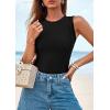 imagePRETTYGARDEN Tank Top for Women 2026 Summer Casual Sleeveless Ribbed Slim Fitted Basic Tee Shirts Spring Fashion Y2k ClothesBlack