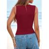 imagePRETTYGARDEN Tank Top for Women 2026 Summer Casual Sleeveless Ribbed Slim Fitted Basic Tee Shirts Spring Fashion Y2k ClothesBurgundy