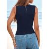 imagePRETTYGARDEN Tank Top for Women 2026 Summer Casual Sleeveless Ribbed Slim Fitted Basic Tee Shirts Spring Fashion Y2k ClothesNavy