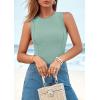 imagePRETTYGARDEN Tank Top for Women 2026 Summer Casual Sleeveless Ribbed Slim Fitted Basic Tee Shirts Spring Fashion Y2k ClothesSage Green