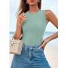 imagePRETTYGARDEN Tank Top for Women 2026 Summer Casual Sleeveless Ribbed Slim Fitted Basic Tee Shirts Spring Fashion Y2k ClothesSage Green
