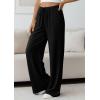 imagePRETTYGARDEN Womens Palazzo Pants Summer Fashion 2026 High Waisted Wide Leg Drawstring Flowy Beach Trousers with PocketsBlack