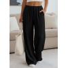 imagePRETTYGARDEN Womens Palazzo Pants Summer Fashion 2026 High Waisted Wide Leg Drawstring Flowy Beach Trousers with PocketsBlack