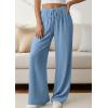 imagePRETTYGARDEN Womens Palazzo Pants Summer Fashion 2026 High Waisted Wide Leg Drawstring Flowy Beach Trousers with PocketsBlue