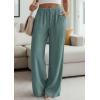imagePRETTYGARDEN Womens Palazzo Pants Summer Fashion 2026 High Waisted Wide Leg Drawstring Flowy Beach Trousers with PocketsBlue Green