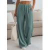 imagePRETTYGARDEN Womens Palazzo Pants Summer Fashion 2026 High Waisted Wide Leg Drawstring Flowy Beach Trousers with PocketsBlue Green