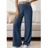 imagePRETTYGARDEN Womens Palazzo Pants Summer Fashion 2026 High Waisted Wide Leg Drawstring Flowy Beach Trousers with PocketsDark Blue