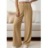 imagePRETTYGARDEN Womens Palazzo Pants Summer Fashion 2026 High Waisted Wide Leg Drawstring Flowy Beach Trousers with PocketsKhaki