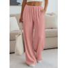 imagePRETTYGARDEN Womens Palazzo Pants Summer Fashion 2026 High Waisted Wide Leg Drawstring Flowy Beach Trousers with PocketsPink