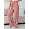 imagePRETTYGARDEN Womens Palazzo Pants Summer Fashion 2026 High Waisted Wide Leg Drawstring Flowy Beach Trousers with PocketsPink
