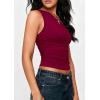 imagePRETTYGARDEN Womens Sleeveless One Shoulder Tank Top Ruched Slim Fit Shirts Basic Crop Y2k Tops 2026 Spring Fashion ClothingWine Red