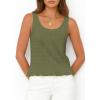 imagePRETTYGARDEN Womens Spring Crochet Tops 2026 Summer Sleeveless Scoop Neck Boho Sweater Tank Top Cute Beach Vacation ClothesArmy Green