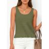 imagePRETTYGARDEN Womens Spring Crochet Tops 2026 Summer Sleeveless Scoop Neck Boho Sweater Tank Top Cute Beach Vacation ClothesArmy Green