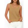 imagePRETTYGARDEN Womens Spring Crochet Tops 2026 Summer Sleeveless Scoop Neck Boho Sweater Tank Top Cute Beach Vacation ClothesKhaki