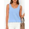 imagePRETTYGARDEN Womens Spring Crochet Tops 2026 Summer Sleeveless Scoop Neck Boho Sweater Tank Top Cute Beach Vacation ClothesLight Blue