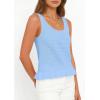 imagePRETTYGARDEN Womens Spring Crochet Tops 2026 Summer Sleeveless Scoop Neck Boho Sweater Tank Top Cute Beach Vacation ClothesLight Blue