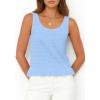 imagePRETTYGARDEN Womens Spring Crochet Tops 2026 Summer Sleeveless Scoop Neck Boho Sweater Tank Top Cute Beach Vacation ClothesLight Blue