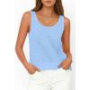 imagePRETTYGARDEN Womens Spring Crochet Tops 2026 Summer Sleeveless Scoop Neck Boho Sweater Tank Top Cute Beach Vacation ClothesLight Blue