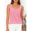 imagePRETTYGARDEN Womens Spring Crochet Tops 2026 Summer Sleeveless Scoop Neck Boho Sweater Tank Top Cute Beach Vacation ClothesPink