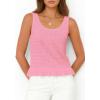 imagePRETTYGARDEN Womens Spring Crochet Tops 2026 Summer Sleeveless Scoop Neck Boho Sweater Tank Top Cute Beach Vacation ClothesPink