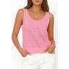 imagePRETTYGARDEN Womens Spring Crochet Tops 2026 Summer Sleeveless Scoop Neck Boho Sweater Tank Top Cute Beach Vacation ClothesPink