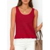 imagePRETTYGARDEN Womens Spring Crochet Tops 2026 Summer Sleeveless Scoop Neck Boho Sweater Tank Top Cute Beach Vacation ClothesRed