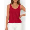 imagePRETTYGARDEN Womens Spring Crochet Tops 2026 Summer Sleeveless Scoop Neck Boho Sweater Tank Top Cute Beach Vacation ClothesRed