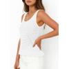 imagePRETTYGARDEN Womens Spring Crochet Tops 2026 Summer Sleeveless Scoop Neck Boho Sweater Tank Top Cute Beach Vacation ClothesWhite