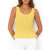 imagePRETTYGARDEN Womens Spring Crochet Tops 2026 Summer Sleeveless Scoop Neck Boho Sweater Tank Top Cute Beach Vacation ClothesYellow