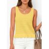 imagePRETTYGARDEN Womens Spring Crochet Tops 2026 Summer Sleeveless Scoop Neck Boho Sweater Tank Top Cute Beach Vacation ClothesYellow