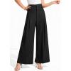 imagePRETTYGARDEN Womens Spring Wide Leg Palazzo Pants 2026 Trendy Loose Button High Waist Pleated Work Business Casual TrousersBlack