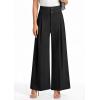 imagePRETTYGARDEN Womens Spring Wide Leg Palazzo Pants 2026 Trendy Loose Button High Waist Pleated Work Business Casual TrousersBlack