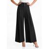 imagePRETTYGARDEN Womens Spring Wide Leg Palazzo Pants 2026 Trendy Loose Button High Waist Pleated Work Business Casual TrousersBlack