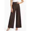 imagePRETTYGARDEN Womens Spring Wide Leg Palazzo Pants 2026 Trendy Loose Button High Waist Pleated Work Business Casual TrousersBrown